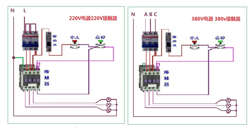220v交流接觸器接線(xiàn)圖,第3張